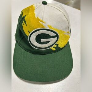 Vintage! 90s Logo Athletic GREEN BAG PACKERS SPLASH Pro Line Snapback Hat